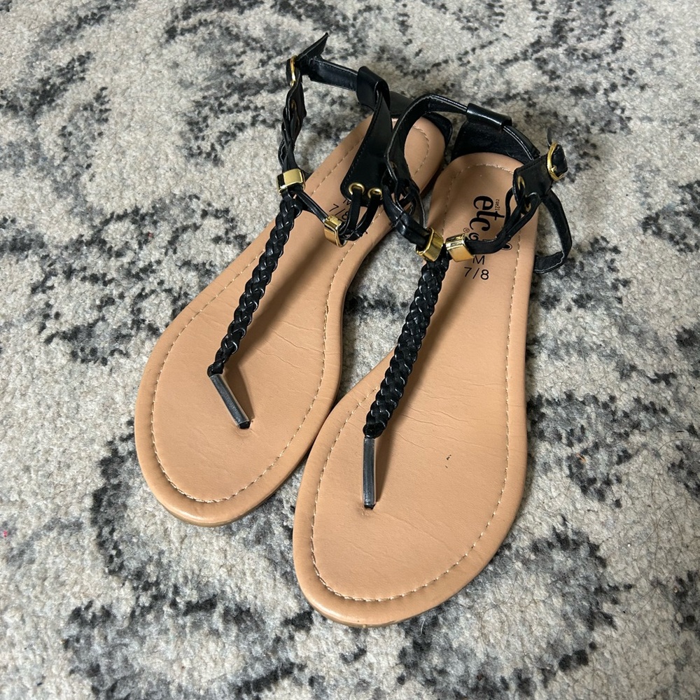 Black Braided Sandals